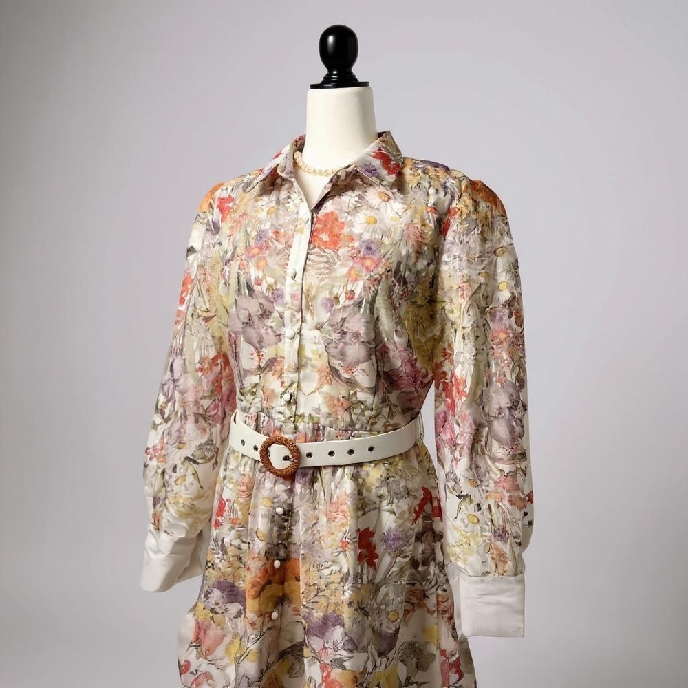 ✨HOST PICK ✨ Floral Sheer Maxi Dress with Belt - Picture 3 of 6